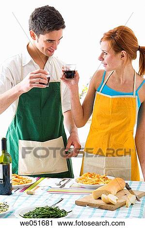 30's, Best friend, at-home, apron, 20's View Large Photo Image Stock Image - 30's, Best friend, at-home, apron, 20's. Fotosearch