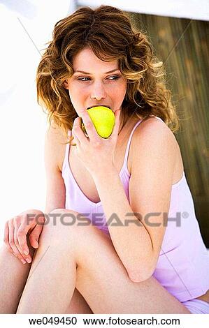 30's, biting, bite, apple, 20's View Large Photo Image Stock Image - 30's, biting, bite, apple, 20's. Fotosearch