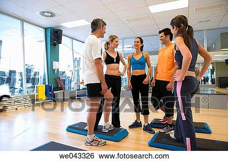 Stock Photograph - 30's, circle, chat, 20's. Fotosearch