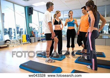 Stock Photo - 30's, coach, circle, 20's. Fotosearch