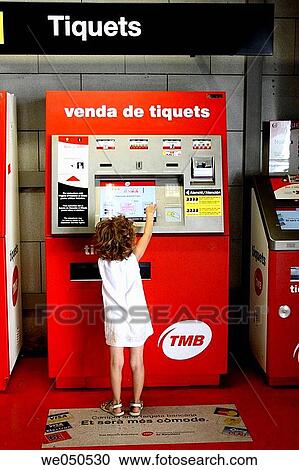 5 year old girl in front of ticket vending machine, Barcelona. Catalonia, Spain View Large Photo Image Stock Image - 5 year old girl in front of ticket vending machine, Barcelona. Catalonia, Spain. Fotosearch