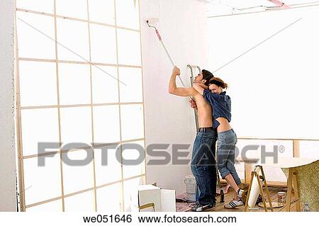 Stock Photograph - activity, caressing, caress, at-home, 20's. Fotosearch