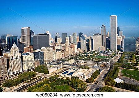 Aerial view of Chicago. Illinois. USA. View Large Photo Image Picture - Aerial view of Chicago. Illinois. USA.. Fotosearch