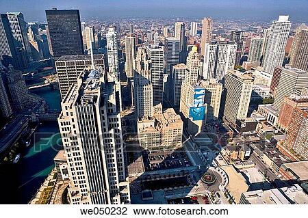 Aerial view of Chicago. Illinois. USA. View Large Photo Image Stock Image - Aerial view of Chicago. Illinois. USA.. Fotosearch