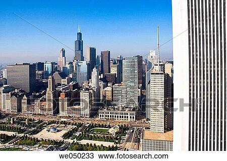 Aerial view of Chicago. Illinois. USA. View Large Photo Image Stock Image - Aerial view of Chicago. Illinois. USA.. Fotosearch