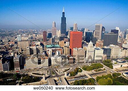 Aerial view of Chicago. Illinois. USA. View Large Photo Image Stock Image - Aerial view of Chicago. Illinois. USA.. Fotosearch