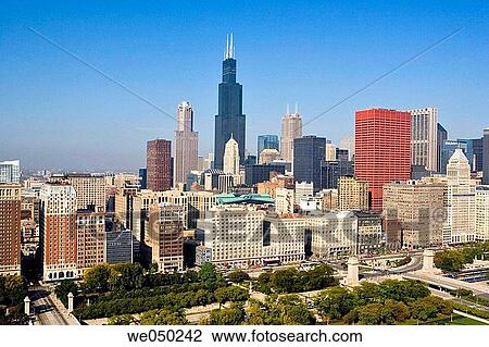 Aerial view of Chicago. Illinois. USA. View Large Photo Image Stock Image - Aerial view of Chicago. Illinois. USA.. Fotosearch