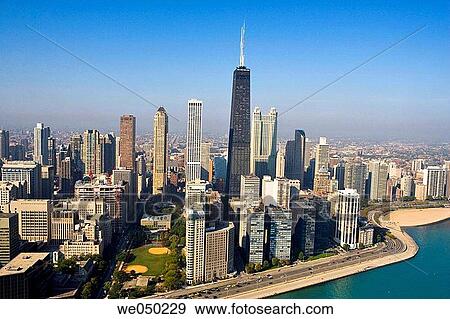 Aerial view of Chicago. Illinois. USA. View Large Photo Image Stock Photo - Aerial view of Chicago. Illinois. USA.. Fotosearch
