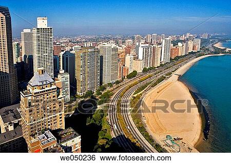 Aerial view of Chicago. Illinois. USA. View Large Photo Image Stock Photograph - Aerial view of Chicago. Illinois. USA.. Fotosearch
