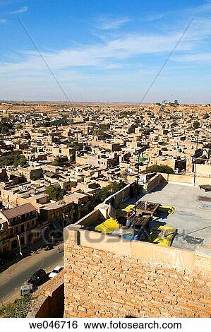 Aerial view of the city. Jaisalmer. Rajasthan. India. View Large Photo Image Stock Photograph - Aerial view of the city. Jaisalmer. Rajasthan. India.. Fotosearch