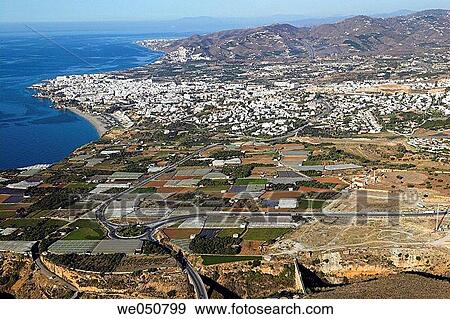 Aerial view on Nerja. Costa del Sol, Mßlaga province, Andalusia, Spain View Large Photo Image Stock Photo - Aerial view on Nerja. Costa del Sol, Mßlaga province, Andalusia, Spain. Fotosearch