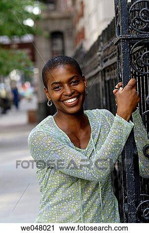 Stock Image - African-American, city, black, 30's. Fotosearch
