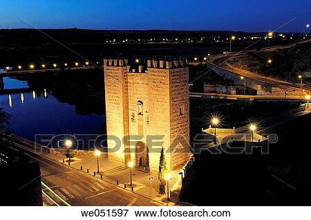 Alcantara Bridge on Tagus river at night, Toledo. Castilla-La Mancha, Spain View Large Photo Image Stock Photo - Alcantara Bridge on Tagus river at night, Toledo. Castilla-La Mancha, Spain. Fotosearch