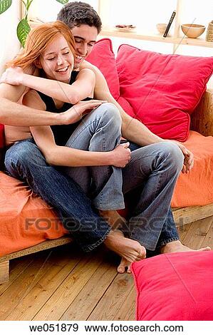 Stock Photo - attraction, caressing, caress, 20's. Fotosearch