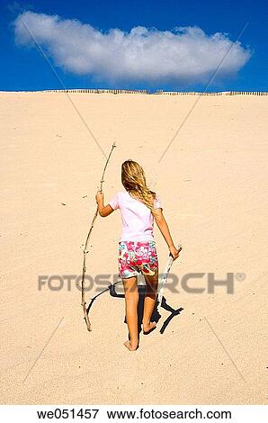 back view, barefoot, beach, blond, cane View Large Photo Image Stock Photo - back view, barefoot, beach, blond, cane. Fotosearch