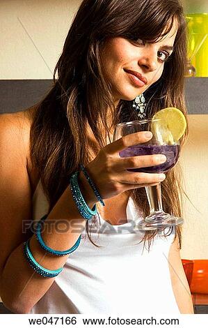 bar, cocktail, brunette, attractive View Large Photo Image Stock Photograph - bar, cocktail, brunette, attractive. Fotosearch