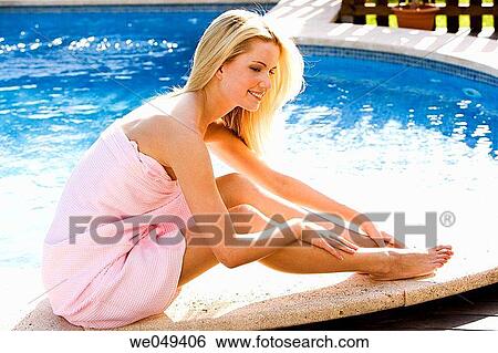 barefoot, blond, Body care, border, calm View Large Photo Image Stock Photograph - barefoot, blond, Body care, border, calm. Fotosearch