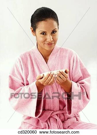 bathrobe, beauty, Beauty Care, bowl, brunette View Large Photo Image Stock Image - bathrobe, beauty, Beauty Care, bowl, brunette. Fotosearch