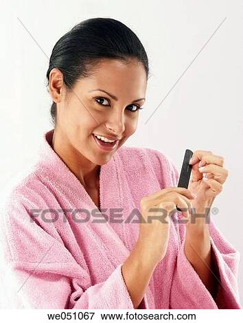 bathrobe, beauty, Body care, braid, brunette View Large Photo Image Stock Photo - bathrobe, beauty, Body care, braid, brunette. Fotosearch