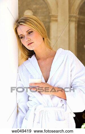 bathrobe, column, absorbed View Large Photo Image Stock Photo - bathrobe, column, absorbed. Fotosearch