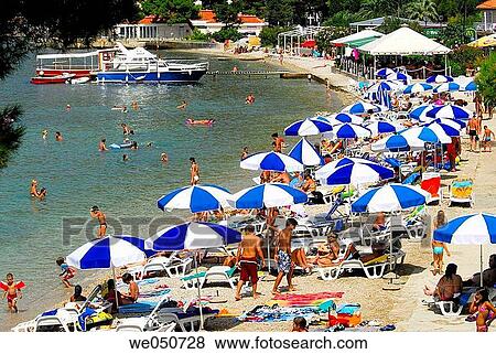 Stock Photo - Beach. Cavtat. Croatia.. Fotosearch