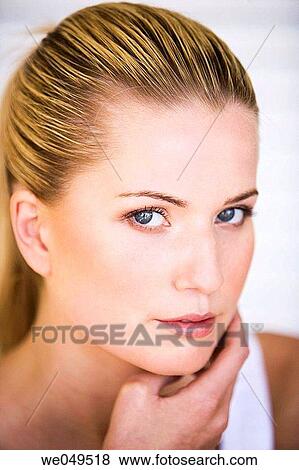 Stock Photo - beauty, Beauty Care, blond, blue eyes. Fotosearch