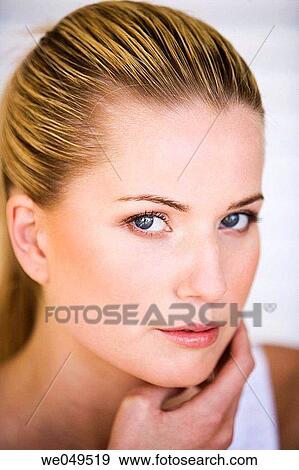 Stock Photo - beauty, Beauty Care, blond, blue eyes. Fotosearch