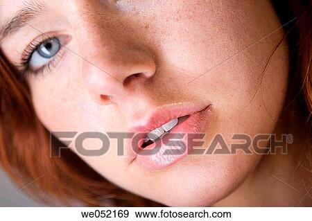Stock Photo - beauty, Beauty Care, blue eyes, Close-up. Fotosearch