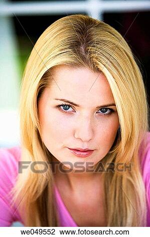 Stock Image - beauty, blond, Close-up. Fotosearch