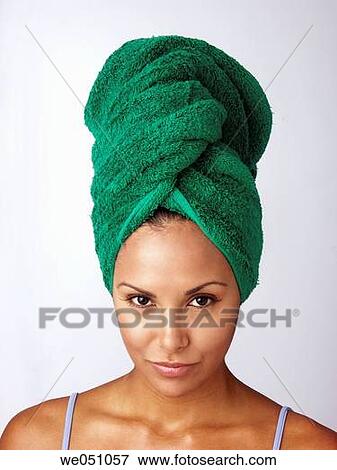 Stock Photo - beauty, Body care, brunette, clipping path, Close-up. Fotosearch