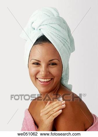 beauty, brunette, Body care, apply View Large Photo Image Stock Image - beauty, brunette, Body care, apply. Fotosearch