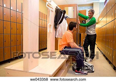 bench, chat, changing-room, 30's View Large Photo Image Stock Photo - bench, chat, changing-room, 30's. Fotosearch