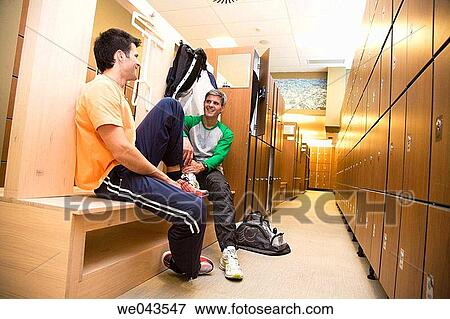 bench, chat, changing-room, 30's View Large Photo Image Stock Photo - bench, chat, changing-room, 30's. Fotosearch
