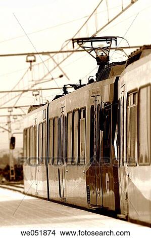 Picture - black and white, day, monochromatic, monochrome, outdoor, platform. Fotosearch