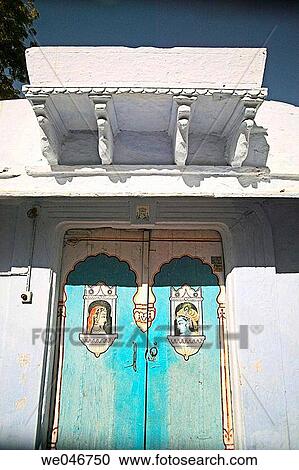 Blue door decorated with paintings of gods Krishna and Radha. Udaipur. Rajasthan. India View Large Photo Image Stock Image - Blue door decorated with paintings of gods Krishna and Radha. Udaipur. Rajasthan. India. Fotosearch