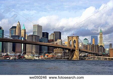 Brooklyn bridge. New York city. USA. View Large Photo Image Stock Photograph - Brooklyn bridge. New York city. USA.. Fotosearch