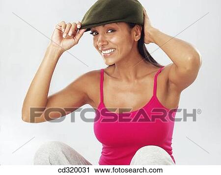 brunette, clipping path, cap, accessory View Large Photo Image Stock Image - brunette, clipping path, cap, accessory. Fotosearch