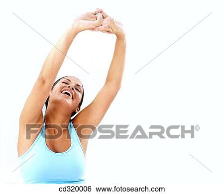 brunette, clipping path, carefree, Arms raised View Large Photo Image Stock Photograph - brunette, clipping path, carefree, Arms raised. Fotosearch