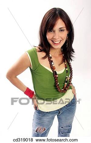 brunette, contemporary, clipping path, adolescence View Large Photo Image Stock Photo - brunette, contemporary, clipping path, adolescence. Fotosearch