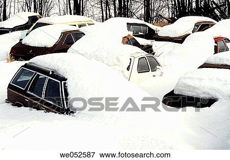 Cars under snow. Montreal area. Province of Quebec. Canada. View Large Photo Image Stock Photo - Cars under snow. Montreal area. Province of Quebec. Canada.. Fotosearch