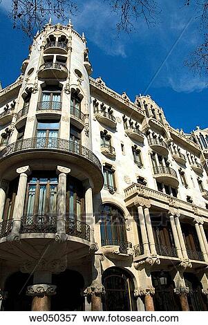 Casa Fuster by Llu's Dom? nech i Montaner in Passeig de Gr? cia, Barcelona. Catalonia, Spain View Large Photo Image Stock Photo - Casa Fuster by Llu's Dom? nech i Montaner in Passeig de Gr? cia, Barcelona. Catalonia, Spain. Fotosearch