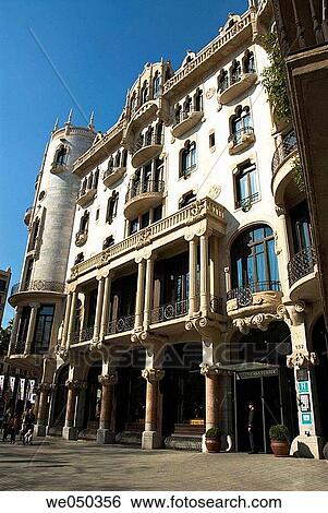 Casa Fuster by Llu's Dom? nech i Montaner in Passeig de Gr? cia, Barcelona. Catalonia, Spain View Large Photo Image Stock Photograph - Casa Fuster by Llu's Dom? nech i Montaner in Passeig de Gr? cia, Barcelona. Catalonia, Spain. Fotosearch
