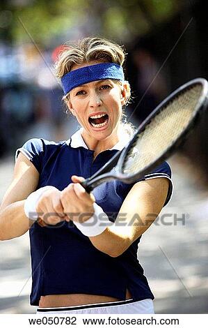 Caucasian woman tennis player View Large Photo Image Stock Image - Caucasian woman tennis player. Fotosearch