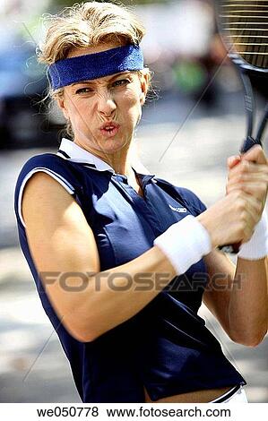 Caucasian woman tennis player View Large Photo Image Stock Photo - Caucasian woman tennis player. Fotosearch