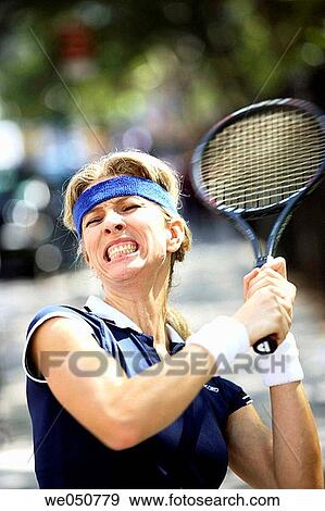 Caucasian woman tennis player View Large Photo Image Stock Photo - Caucasian woman tennis player. Fotosearch
