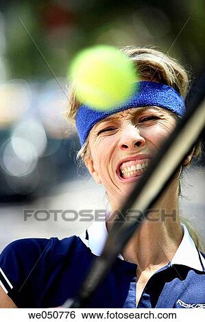 Stock Photograph - Caucasian woman tennis player. Fotosearch