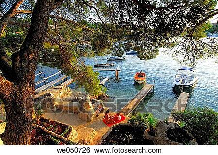 Cavtat (Old Ragusa). Croatia View Large Photo Image Stock Photograph - Cavtat (Old Ragusa). Croatia. Fotosearch