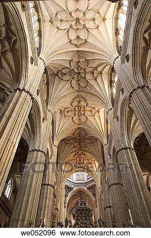 Central nave vaults of Gothic cathedral, Salamanca. Castilla-Le? n, Spain View Large Photo Image Stock Photograph - Central nave vaults of Gothic cathedral, Salamanca. Castilla-Le? n, Spain. Fotosearch