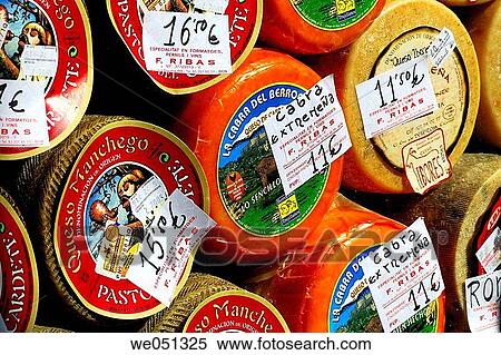 Cheeses at La Boqueria market, Barcelona. Catalonia, Spain View Large Photo Image Stock Photography - Cheeses at La Boqueria market, Barcelona. Catalonia, Spain. Fotosearch
