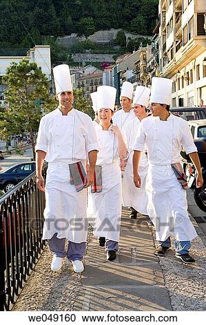 Chefs at Bahia de La Concha. Luis Irizar cooking school. Donostia, Gipuzkoa, Basque Country, Spain View Large Photo Image Stock Image - Chefs at Bahia de La Concha. Luis Irizar cooking school. Donostia, Gipuzkoa, Basque Country, Spain. Fotosearch